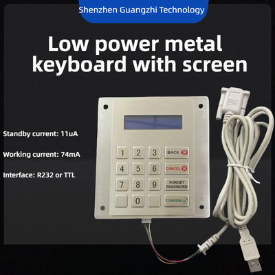 Low power consumption stainless steel metal keyboard with display screen model GZ-Z001045