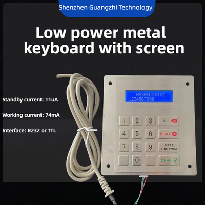 Low power consumption stainless steel metal keyboard with display screen model GZ-Z001045