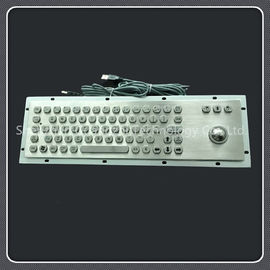 Stainless Steel 71 Key Keyboard , Vandal Proof Keypad With 38mm 25mm Tracker Ball