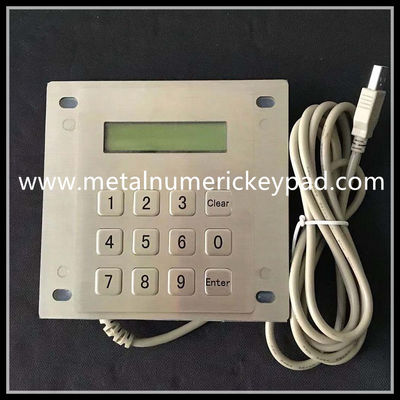 12 Key Stainless steel 304 Metal Numeric Keypad With LED Display