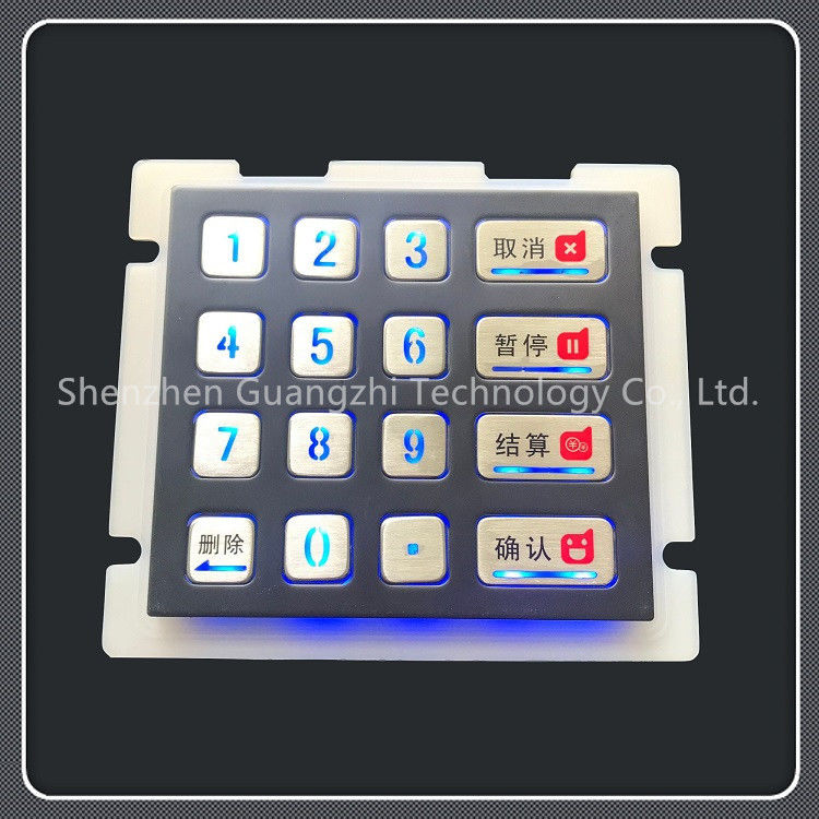 Black Panel Backlit Numeric Keyboard For Industrial Equipment 2x5 Layout