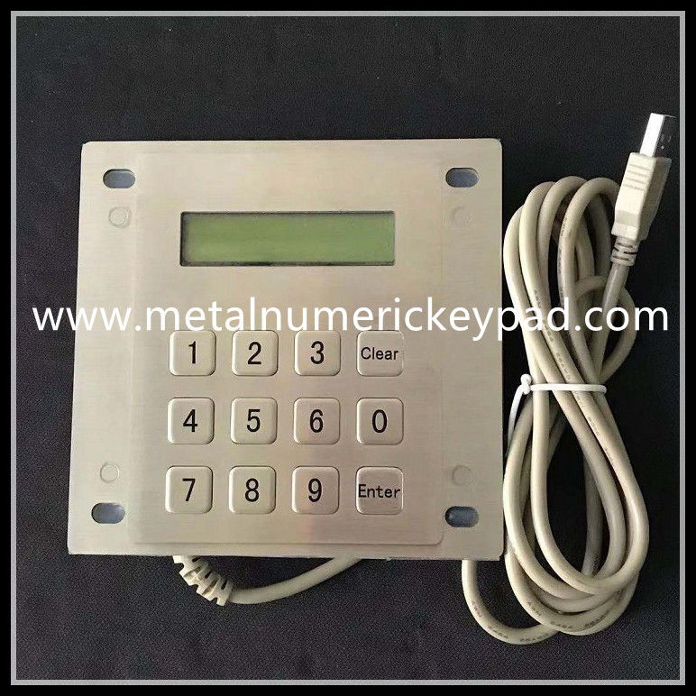 12 Key Stainless steel 304 Metal Numeric Keypad With LED Display